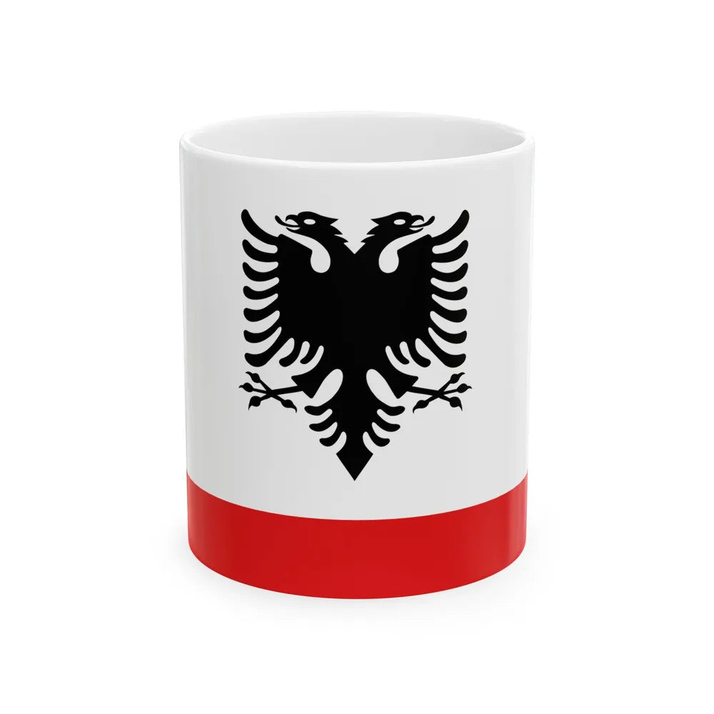 Naval Ensign of Albania - White Coffee Mug-11oz-Go Mug Yourself