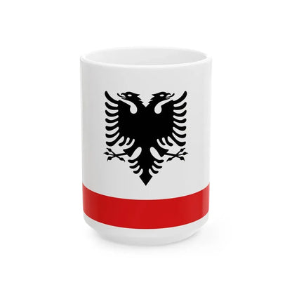Naval Ensign of Albania - White Coffee Mug 15oz - Go Mug Yourself