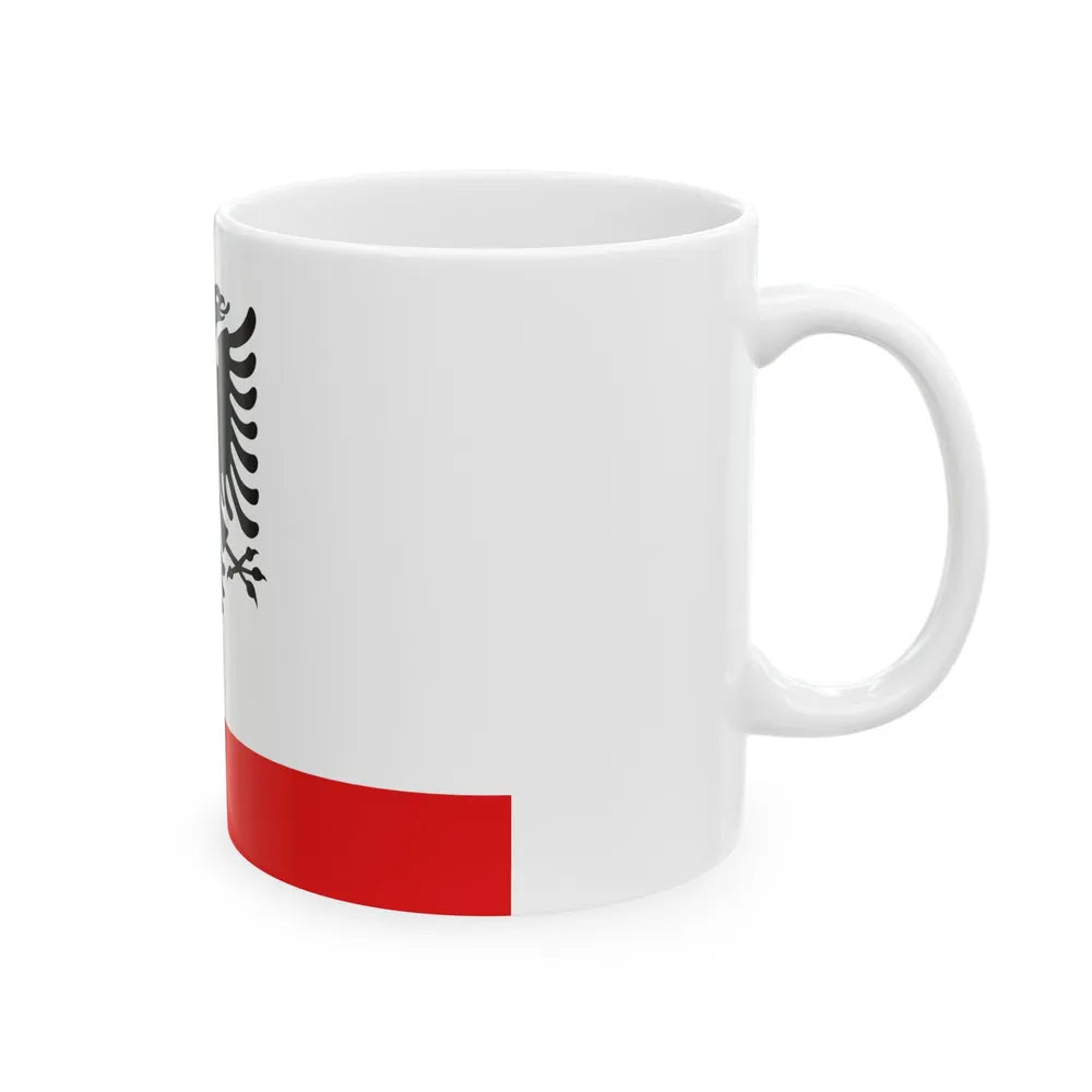 Naval Ensign of Albania - White Coffee Mug-Go Mug Yourself