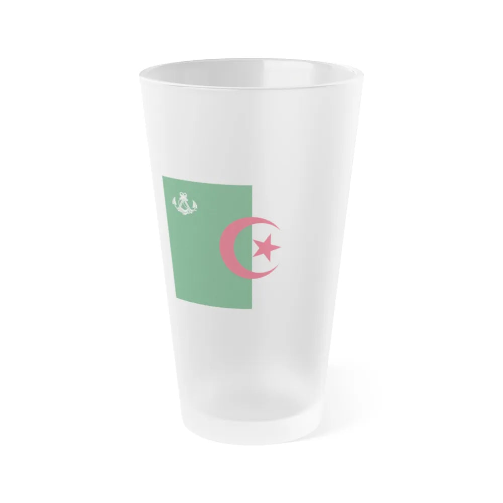 Naval Ensign of Algeria - Frosted Pint Glass 16oz-16oz-Frosted-Go Mug Yourself