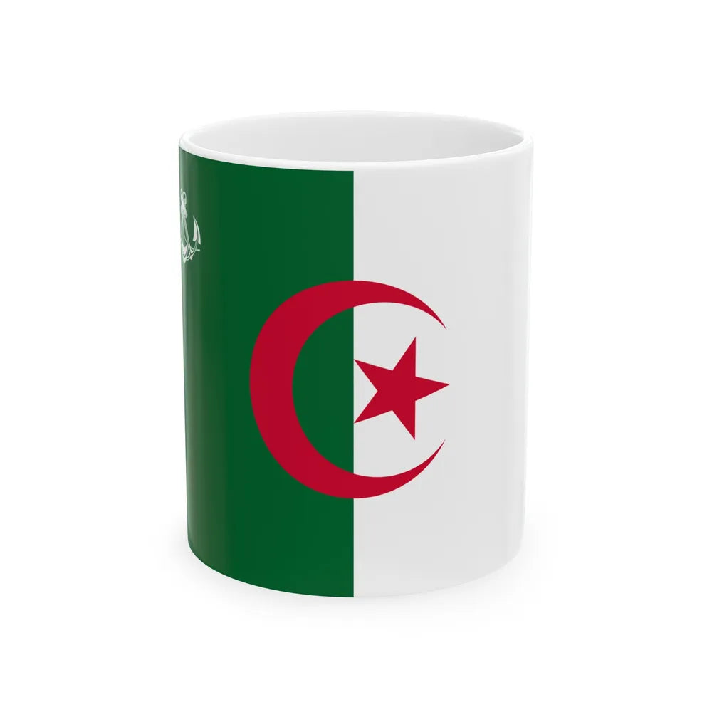 Naval Ensign of Algeria - White Coffee Mug-11oz-Go Mug Yourself