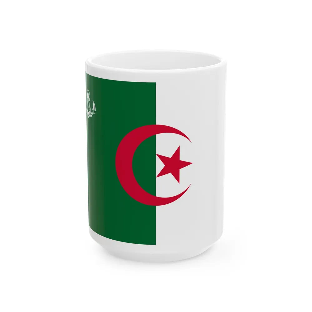 Naval Ensign of Algeria - White Coffee Mug-15oz-Go Mug Yourself