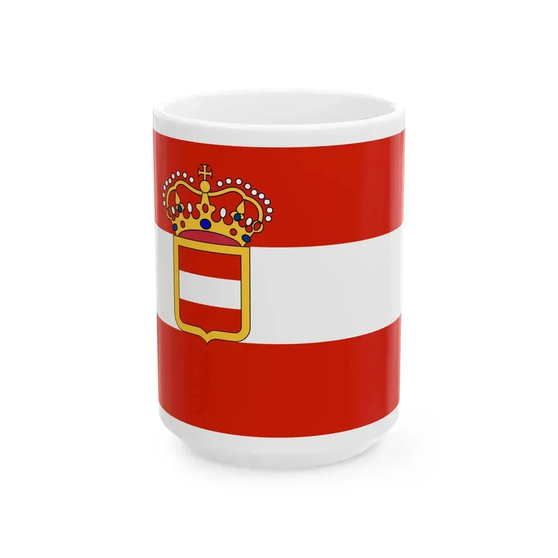 Naval Ensign of Austria-Hungary 1894-1915 (Austria) White Coffee Mug 15oz - Go Mug Yourself