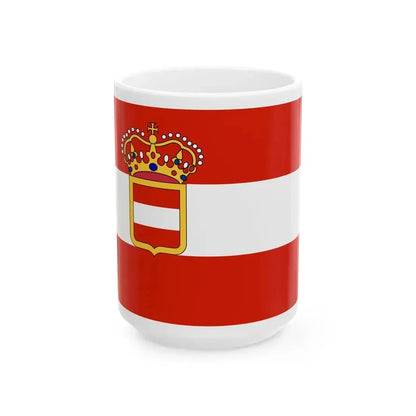 Naval Ensign of Austria-Hungary 1894-1915 (Austria) White Coffee Mug 15oz - Go Mug Yourself