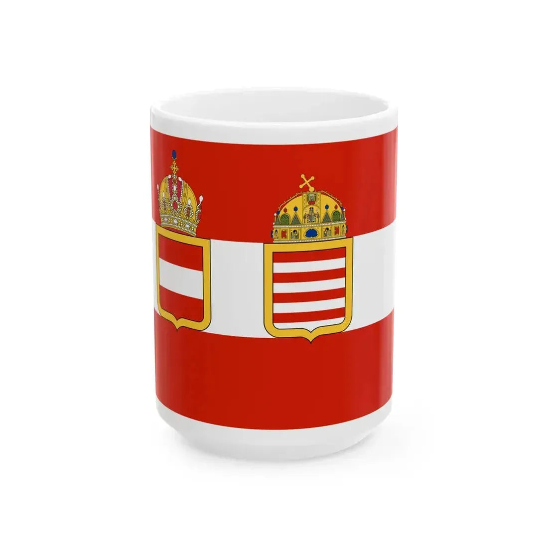 Naval Ensign of Austria-Hungary 1915 (Austria) White Coffee Mug 15oz - Go Mug Yourself