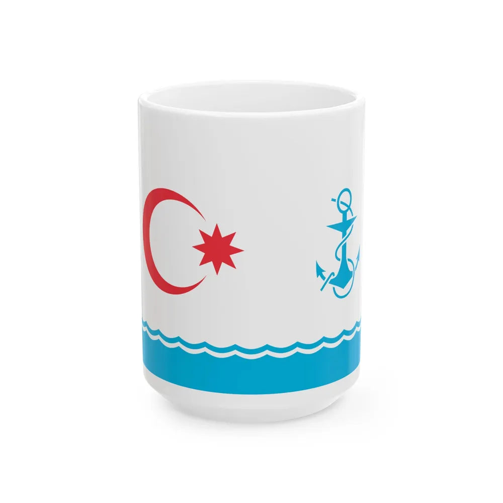 Naval Ensign of Azerbaijan (Azerbaijan) White Coffee Mug 15oz - Go Mug Yourself