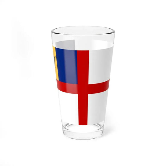 Naval Ensign of Barbados (Barbados) Pint Glass 16oz 16oz - Go Mug Yourself