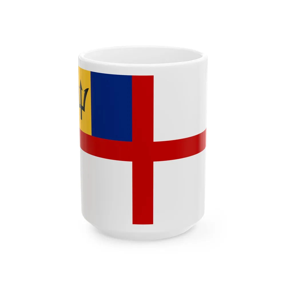 Naval Ensign of Barbados (Barbados) White Coffee Mug 15oz - Go Mug Yourself