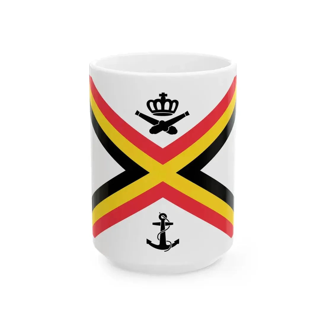 Naval Ensign of Belgium (Belgium) White Coffee Mug 15oz - Go Mug Yourself