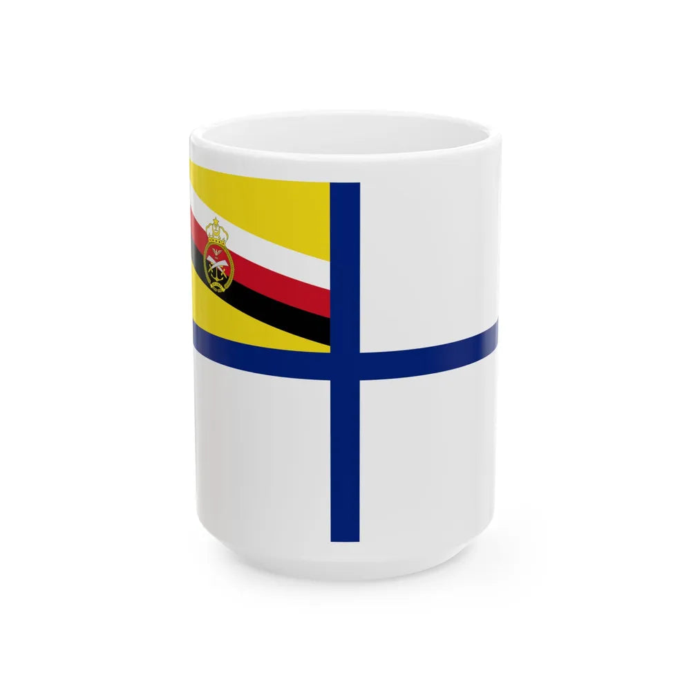 Naval Ensign of Brunei 1984-late 1990s (Brunei) White Coffee Mug 15oz - Go Mug Yourself