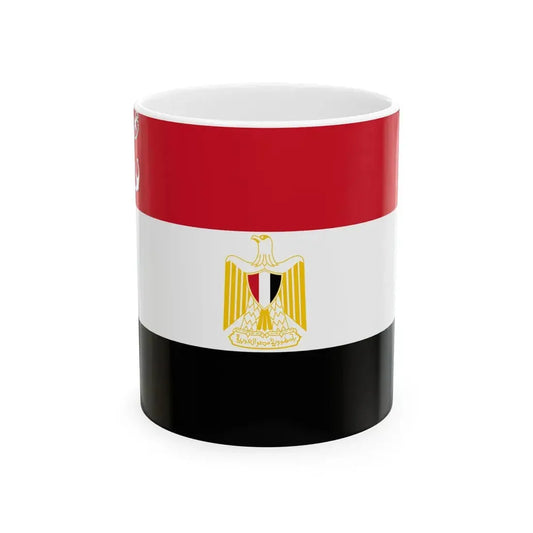 Naval Ensign of Egypt Coat of arms variant (Egypt) White Coffee Mug 11oz - Go Mug Yourself