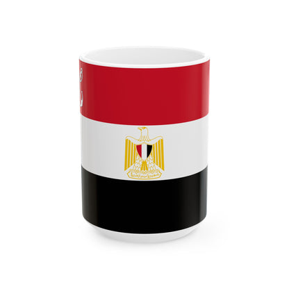 Naval Ensign of Egypt Coat of arms variant (Egypt) White Coffee Mug-15oz-Go Mug Yourself
