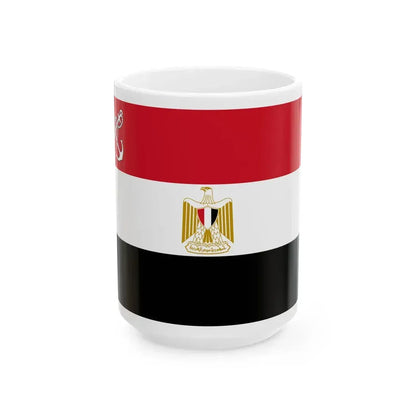 Naval Ensign of Egypt (Egypt) White Coffee Mug 15oz - Go Mug Yourself