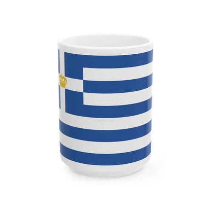 Naval Ensign of Greece 1863-1924 and 1935-1970 (Greece) White Coffee Mug 15oz - Go Mug Yourself