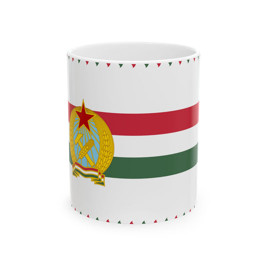 Naval Ensign of Hungary 1950-1955 (Hungary) White Coffee Mug-11oz-Go Mug Yourself