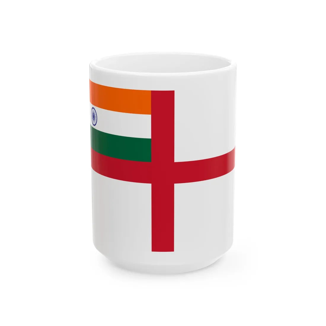 Naval Ensign of India 1950-2001 (India) White Coffee Mug 15oz - Go Mug Yourself