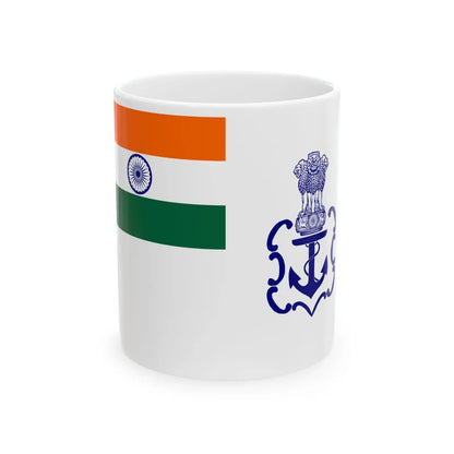 Naval Ensign of India 2001-2004 (India) White Coffee Mug 11oz - Go Mug Yourself