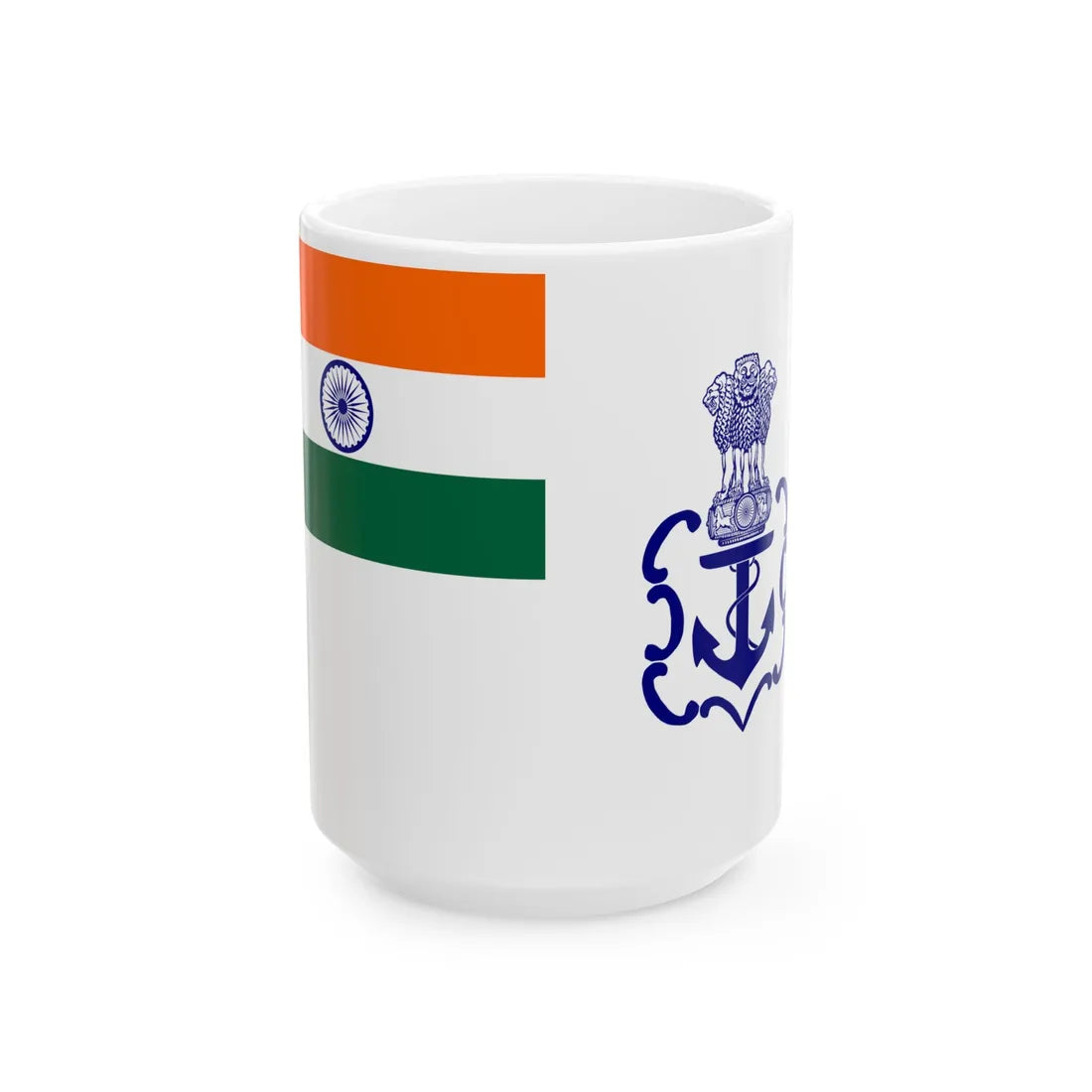 Naval Ensign of India 2001-2004 (India) White Coffee Mug 15oz - Go Mug Yourself