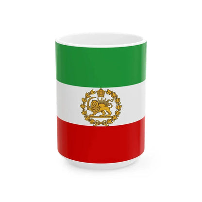 Naval ensign of Iran 1964-1979 (Iran) White Coffee Mug 15oz - Go Mug Yourself