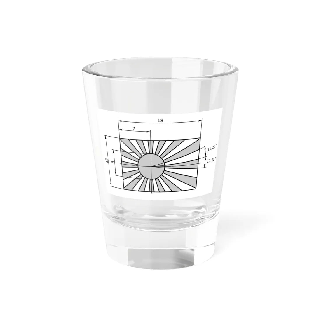 Naval Ensign of Japan Construction sheet (Japan) Shot Glass 1.5oz 1.5oz - Go Mug Yourself