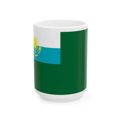 Naval Ensign of Kazakhstan Border Service (Kazakhstan) White Coffee Mug 15oz - Go Mug Yourself