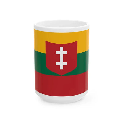 Naval Ensign of Lithuania 1927-1940 (Lithuania) White Coffee Mug 15oz - Go Mug Yourself