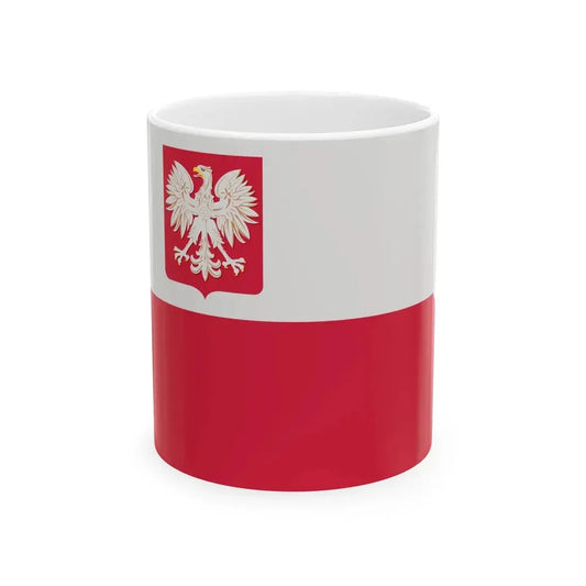 Naval Ensign of Poland 1980-1993 normative (Poland) White Coffee Mug 11oz - Go Mug Yourself
