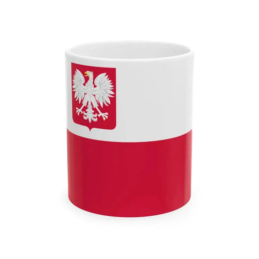 Naval Ensign of Poland 1980-1993 (Poland) White Coffee Mug 11oz - Go Mug Yourself