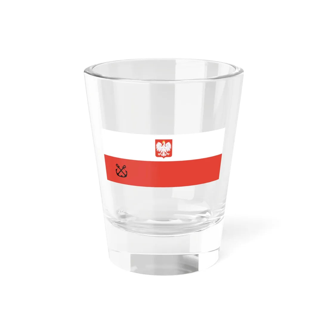 Naval Ensign of river fleet IIRP v2 (Poland) Shot Glass 1.5oz 1.5oz - Go Mug Yourself