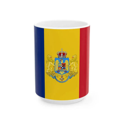 Naval Ensign of Romania 1922-1947 (Moldova) White Coffee Mug 15oz - Go Mug Yourself