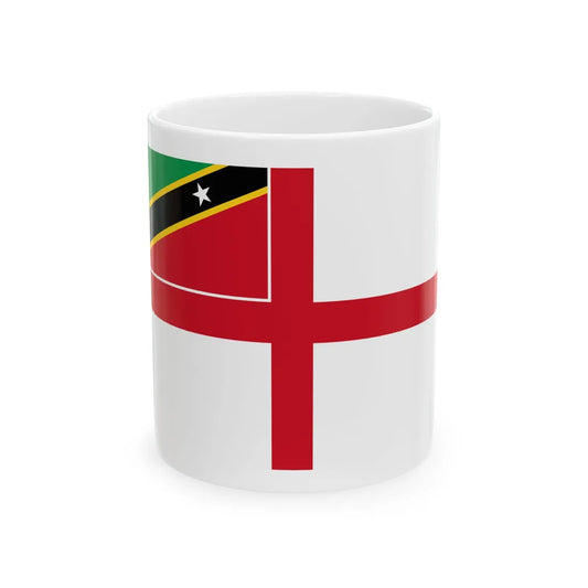Naval Ensign of Saint Kitts and Nevis (Saint Kitts and Nevis) White Coffee Mug 11oz - Go Mug Yourself