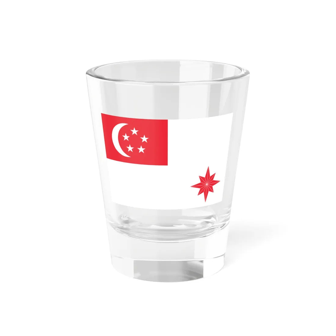 Naval Ensign of Singapore (Singapore) Shot Glass 1.5oz 1.5oz - Go Mug Yourself