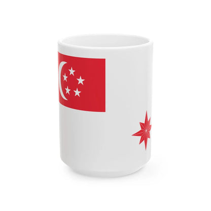 Naval Ensign of Singapore (Singapore) White Coffee Mug 15oz - Go Mug Yourself