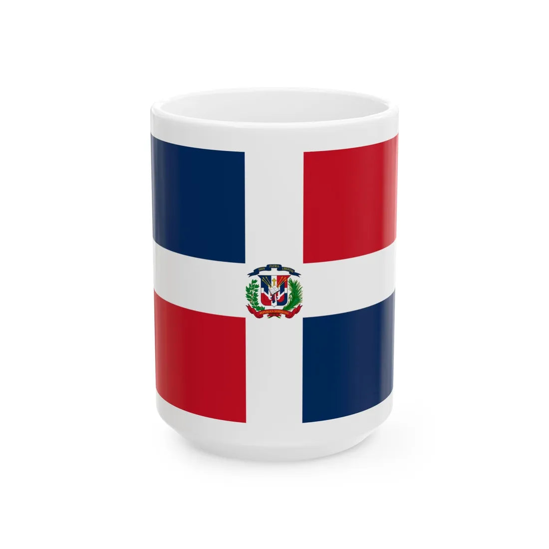 Naval Ensign of the Dominican Republic (Dominica) White Coffee Mug 15oz - Go Mug Yourself