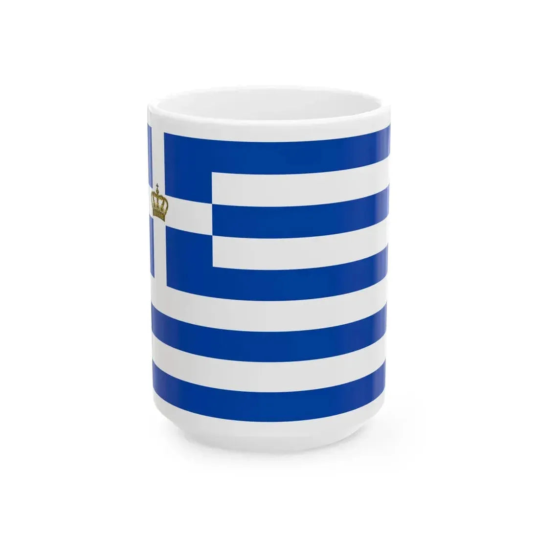 Naval Ensign of the Kingdom of Greece (Greece) White Coffee Mug 15oz - Go Mug Yourself