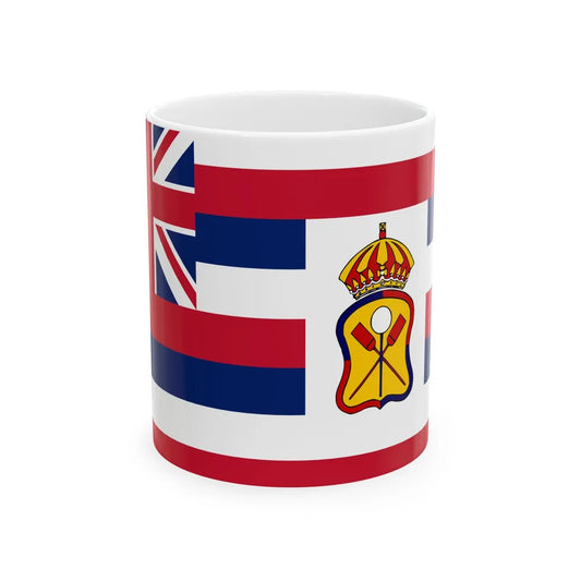Naval ensign of the Kingdom of Hawaii (United States) White Coffee Mug 11oz - Go Mug Yourself