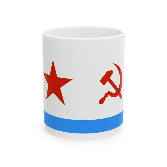Naval Ensign of the Soviet Union 1950-1991 (Russia) White Coffee Mug 11oz - Go Mug Yourself