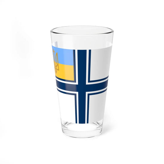 Naval ensign of Ukraine 1918-1921 1992 (Ukraine) Pint Glass 16oz 16oz - Go Mug Yourself