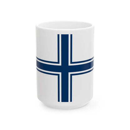 Naval ensign of Ukraine 1994-1997 (Ukraine) White Coffee Mug 15oz - Go Mug Yourself