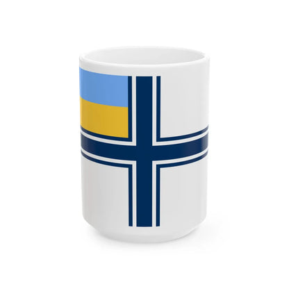 Naval ensign of Ukraine 1997-2007 (Ukraine) White Coffee Mug 15oz - Go Mug Yourself