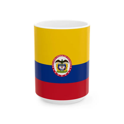 Naval ensign of United States of Colombia (Colombia) White Coffee Mug 15oz - Go Mug Yourself