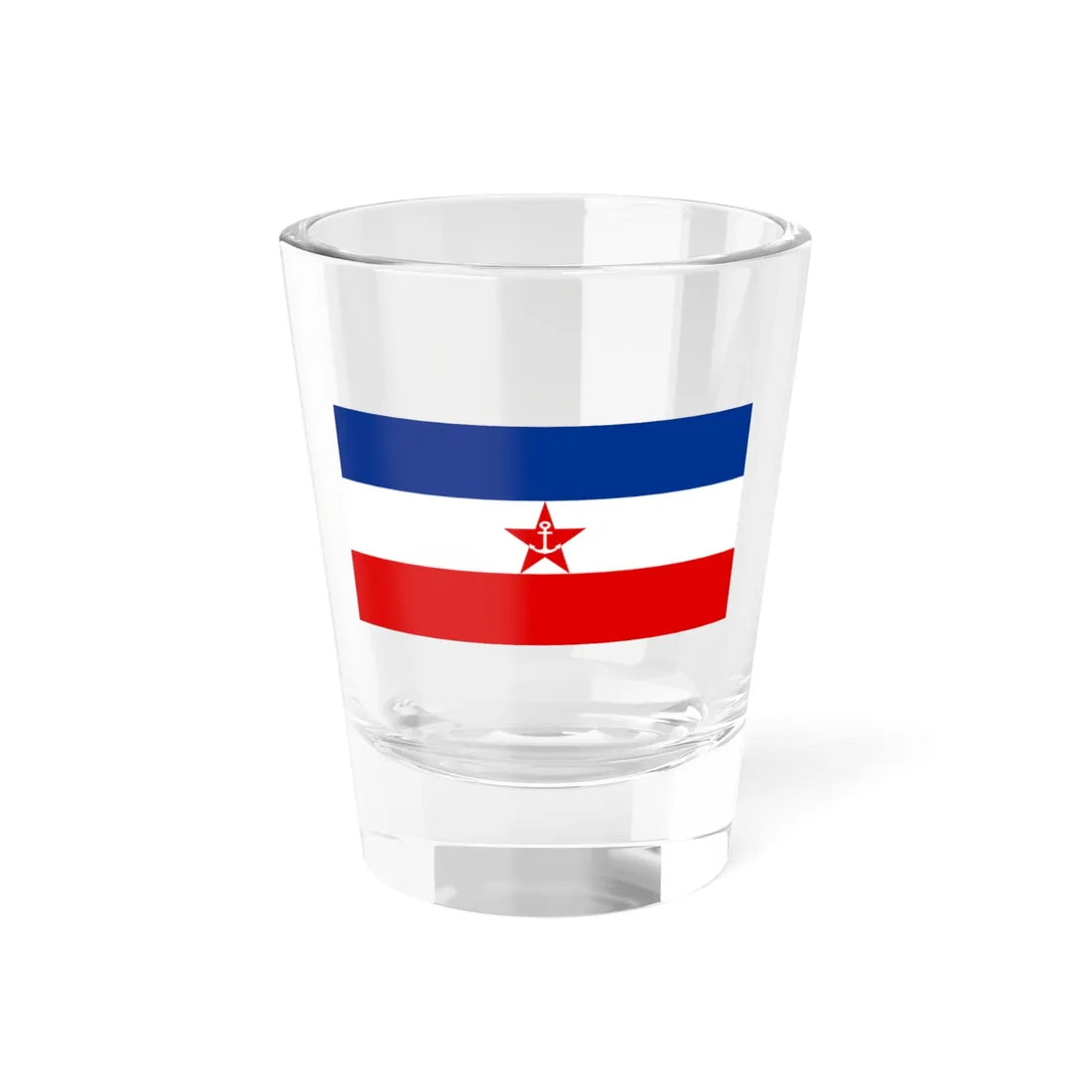 Naval ensign of Yugoslavia 1943-1949 (Croatia) Shot Glass 1.5oz 1.5oz - Go Mug Yourself