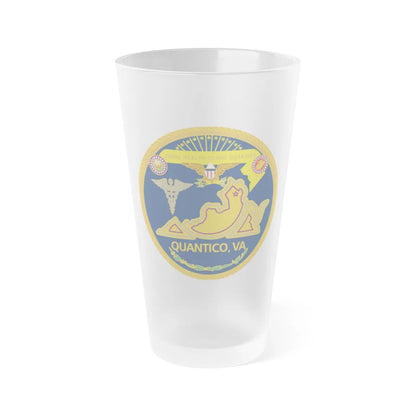 Naval Health Clinic QuanticoVA (U.S. Navy) Frosted Pint Glass 16oz-Go Mug Yourself