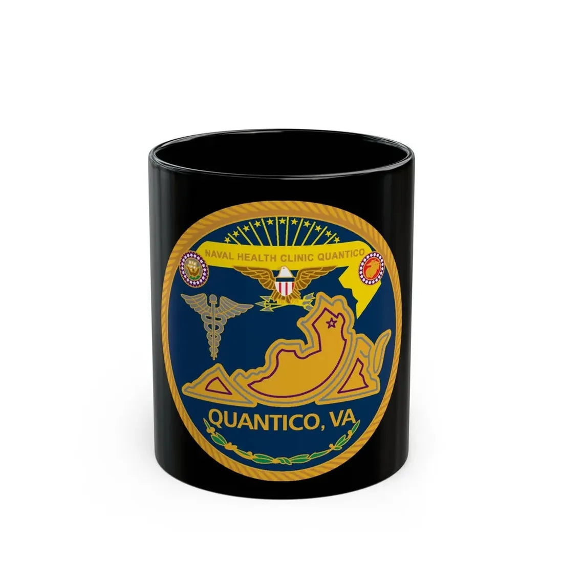 Naval Health Clinic QuanticoVA (U.S. Navy) Black Coffee Mug 11oz - Go Mug Yourself