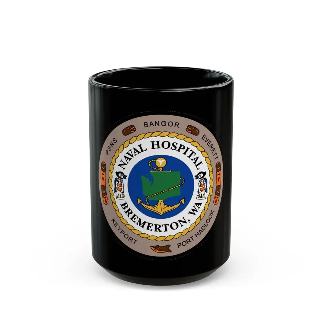 Naval Hospital Bremerton WAS 2006 (U.S. Navy) Black Coffee Mug - Go Mug Yourself