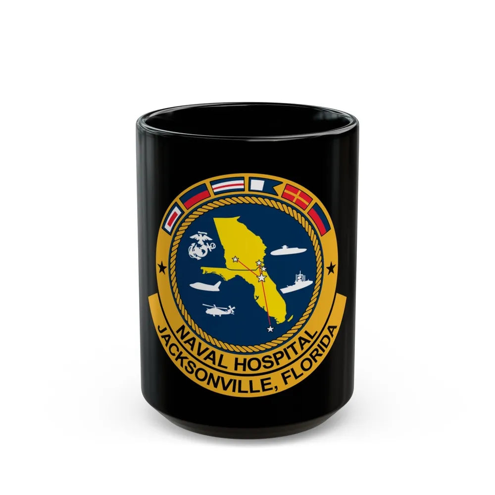 Naval Hospital Jacksonville (U.S. Navy) Black Coffee Mug-15oz-Go Mug Yourself