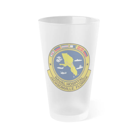 Naval Hospital Jacksonville (U.S. Navy) Frosted Pint Glass 16oz-Go Mug Yourself