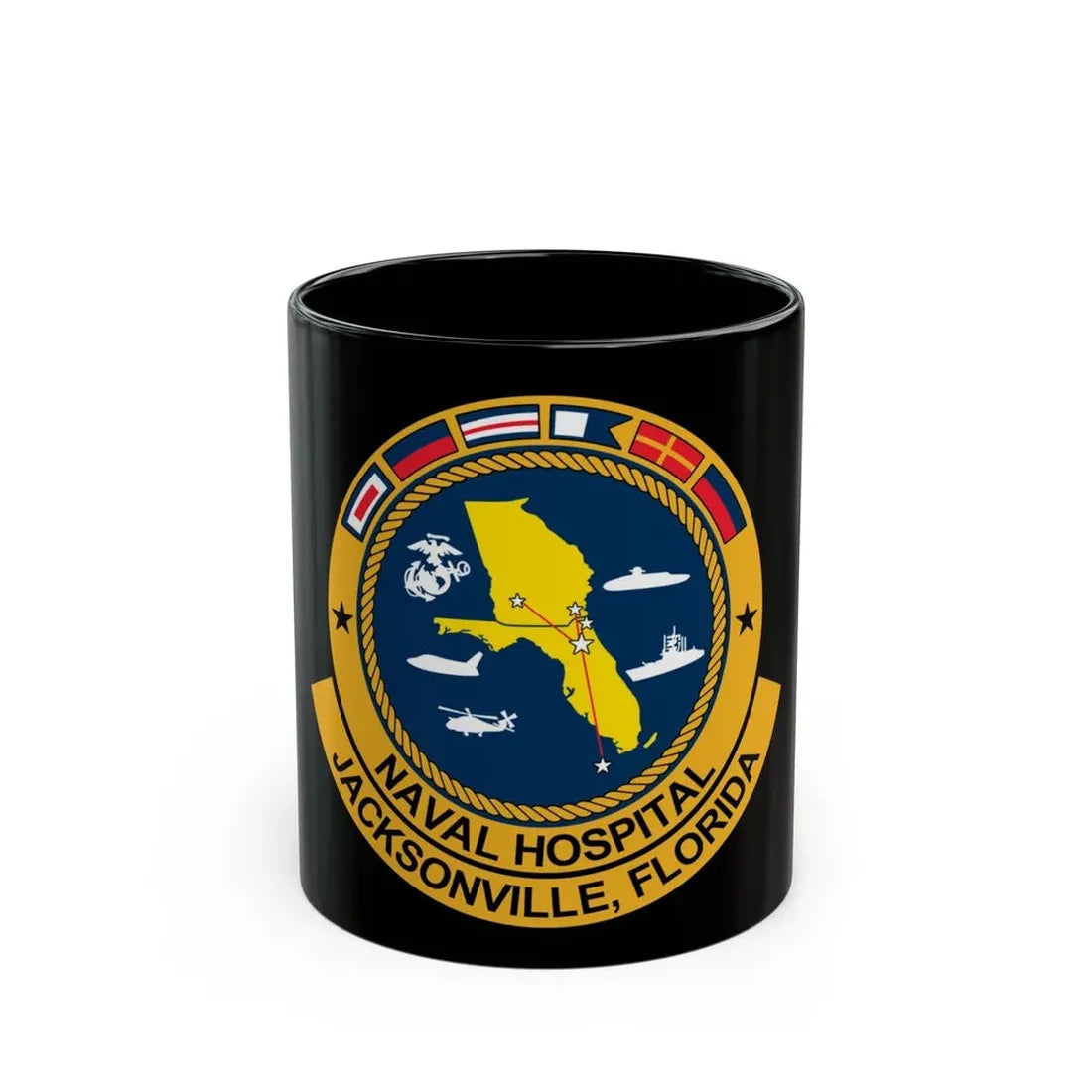 Naval Hospital Jacksonville (U.S. Navy) Black Coffee Mug 11oz - Go Mug Yourself