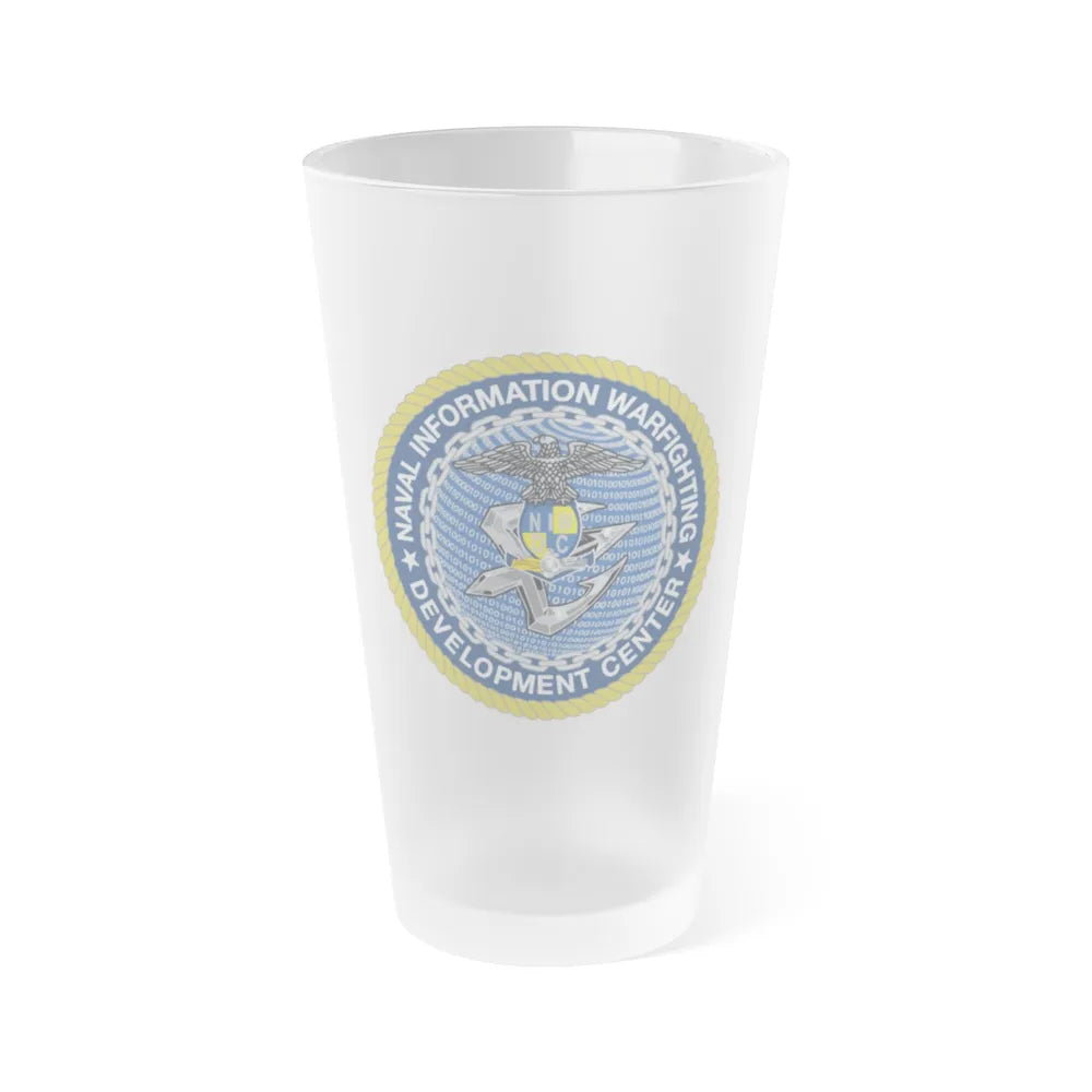 Naval Information Warfighting Development Center (U.S. Navy) Frosted Pint Glass 16oz-Go Mug Yourself