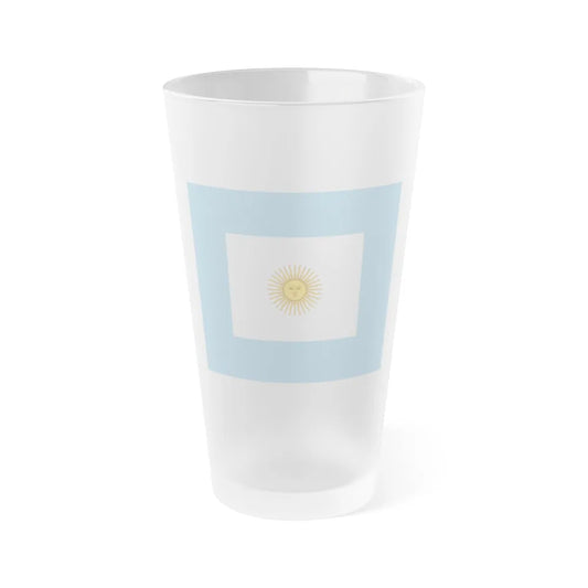 Naval Jack of Argentina - Frosted Pint Glass 16oz-16oz-Frosted-Go Mug Yourself